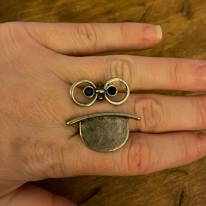 Stainless steel silly face ring